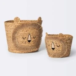 Braided Water Hyacinth Medium Round Storage Basket - Lion - Cloud Island™ -Cloud Island GUEST 08251bcd 8684 4dda 85d5 7e48aef06926