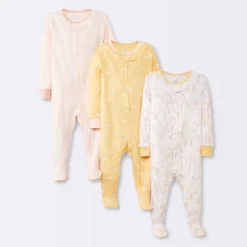 Baby Girls' 3pk Tight Fit Zip-Up Sleep N' Play - Cloud Island™ -Cloud Island GUEST 32f2cf14 c7ee 44d2 bed4 0e5148f651d4