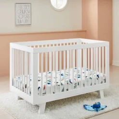 Fitted Jersey Crib Sheet Dino-snore - Solid Blue - 2pk - Cloud Island™