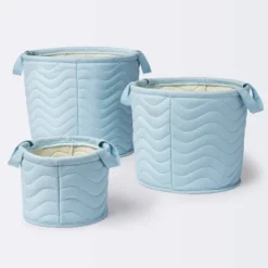 Quilted Fabric Medium Round Storage Basket - Blue - Cloud Island™ -Cloud Island GUEST 50059e14 ed0f 4ece b7c4 6131355149f5