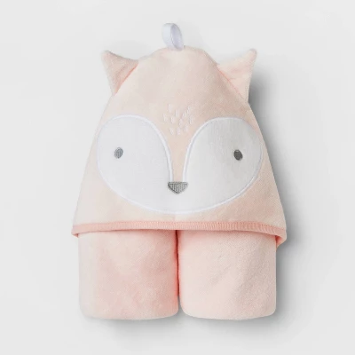 Baby Fox Hooded Bath Towel - Cloud Island™ Pink 1 Baby Fox Hooded Bath Towel - Cloud Island™ Pink