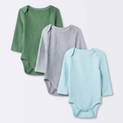 Baby 3pk Long Sleeve Waffle Bodysuit - Cloud Island™ Green -Cloud Island GUEST 626a23c7 fc27 457d bd2d c3218dcbb939