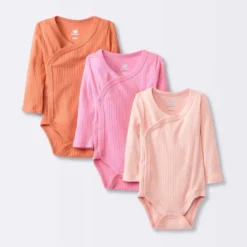 Baby Girls' 3pk Side Snap Long Sleeve Bodysuit - Cloud Island™ Pink -Cloud Island GUEST 8e365317 72c7 488b 8aa0 86f1f99ab580