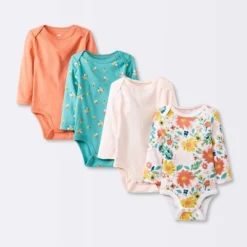 Baby Girls' 4pk Long Sleeve Bodysuit - Cloud Island™ Floral -Cloud Island GUEST a26d0fc4 a22a 4ecb a6cb 9b713d268e3f