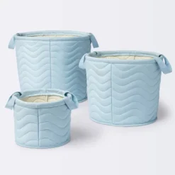 Quilted Fabric Small Round Storage Basket - Blue - Cloud Island™ -Cloud Island GUEST b5ea39f4 c0fb 41bd b243 b44948b1ddaf 1