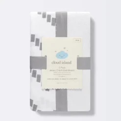 Fitted Jersey Crib Sheet - Cloud Island™ Gray Chevron And Solid White - 2pk -Cloud Island GUEST c62fb659 0ab0 4bfc 8594 efba432915bd