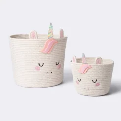 Coiled Rope Medium Round Storage Decorative Basket - Unicorn - Cloud Island™ -Cloud Island GUEST dc09bb33 1873 4ba5 b74a 5dac09679ff1
