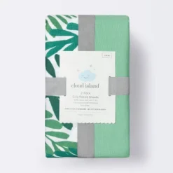 Crib Fitted Sheets Ferms And Solid Green - Cloud Island™ Green 2pk -Cloud Island GUEST e7025f84 8afb 4bce 95d8 ec5d1d7688dc