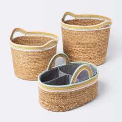 Natural Woven Round Storage Bin With Coiled Rope Handle - Cloud Island™ M -Cloud Island GUEST f2c0b681 df2b 4431 8e48 9cfc420789b9 1