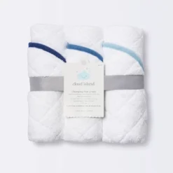 Changing Pad Liner White With Blue Edge - Cloud Island™ 3pk -Cloud Island GUEST f7a275d1 4928 4987 b2b5 bf1f4ebc764b